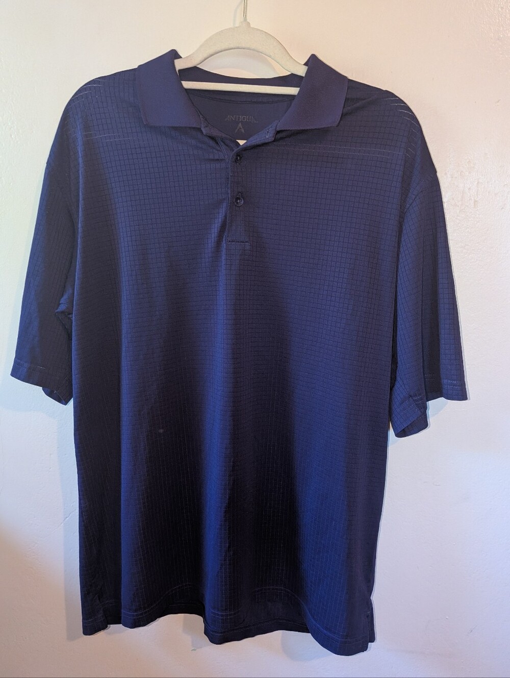 Antigua Men's Blue Textured Polo Size M